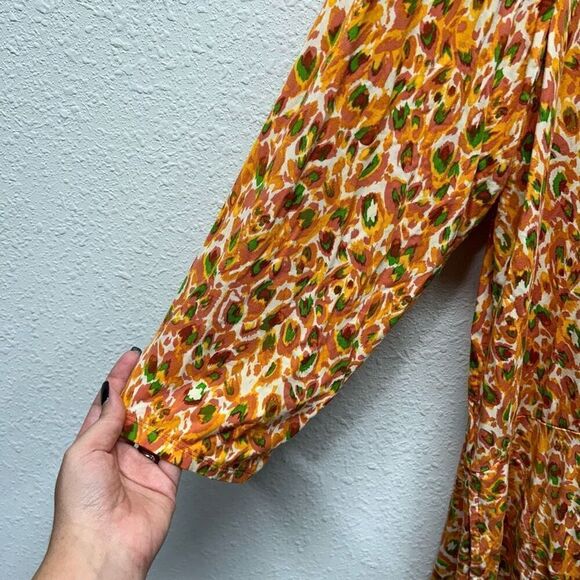 LOGO By Lori Goldstein Orange Multicolor Abstract Geometric Print Top Size XL - Picture 4 of 14